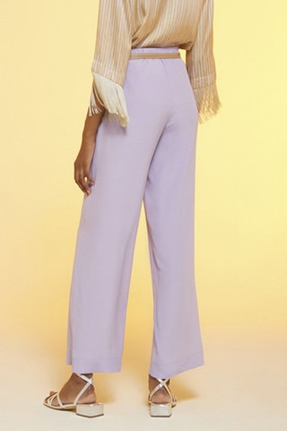 Pantalon en soie taille haute - Violet