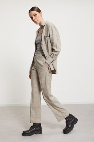 Pantalon taille haute - Gris