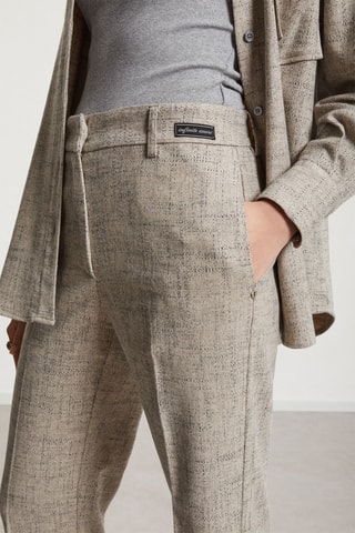 Pantalon taille haute - Gris