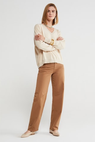 Jean taille haute - Marron clair