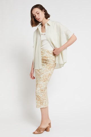 Jupe fourreau taille haute - Beige