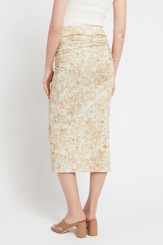 Jupe fourreau taille haute - Beige