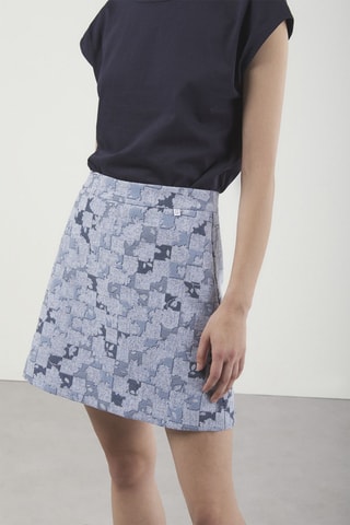 Jupe droite taille haute - Bleu