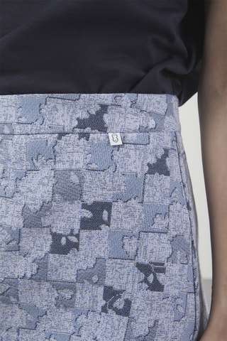 Jupe droite taille haute - Bleu