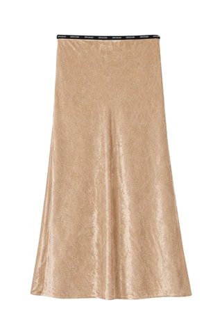 Jupe midi en velours - Gris