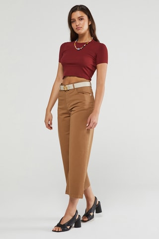 Jean taille haute - Marron clair