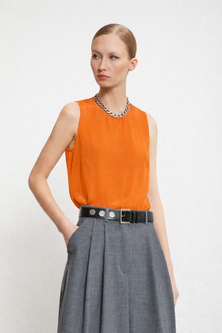 Gilet et top en soie - Orange