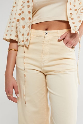 Jean taille haute - Beige