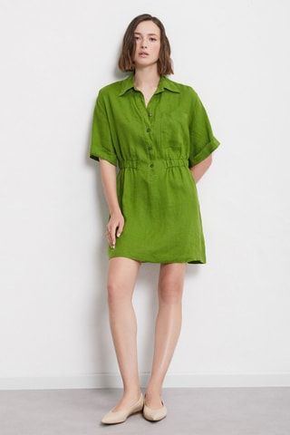 Robe patineuse en lin - Vert clair