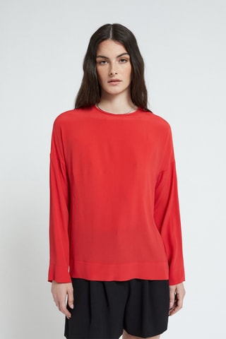 Blouse en soie - Rouge