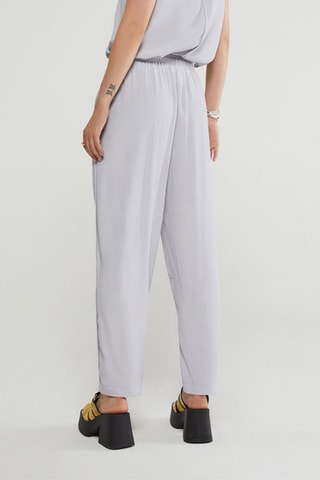 Pantalon taille haute en soie - Bleu clair