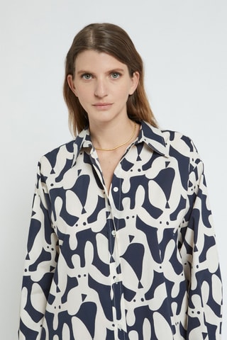 Robe chemise - Bleu foncé