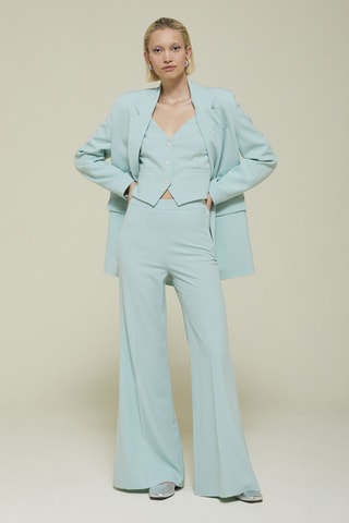 Pantalon taille haute - Bleu clair