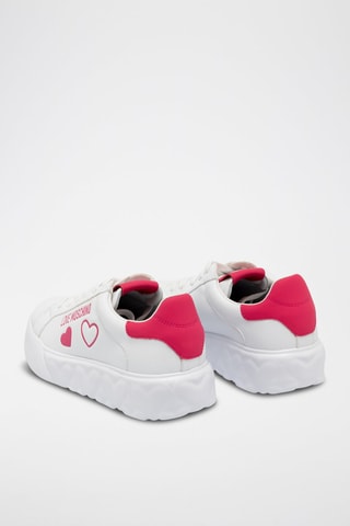 Sneakers plateformes en cuir - Love Moschino - Blanc
