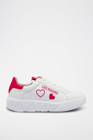 Sneakers plateformes en cuir - Love Moschino - Blanc