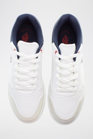 Baskets en cuir Steve - Blanc et bleu
