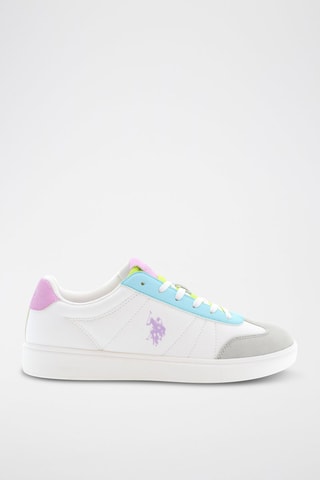 Baskets en nubuck Marlyn - Blanc et bleu