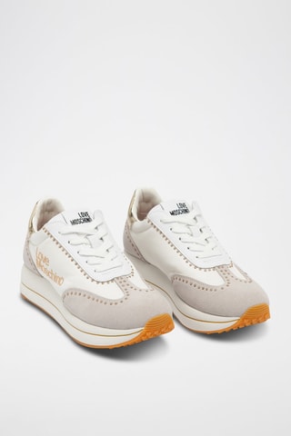 Baskets plateformes en cuir - Love Moschino - Blanc