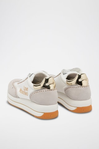 Baskets plateformes en cuir - Love Moschino - Blanc
