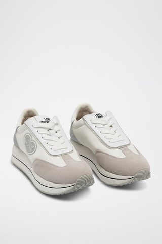 Baskets compensées en cuir - Love Moschino - Blanc
