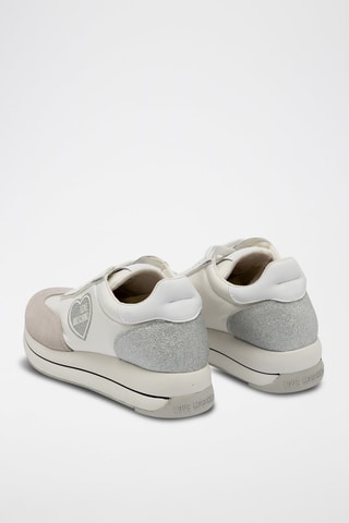 Baskets compensées en cuir - Love Moschino - Blanc