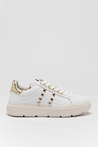 Baskets plateformes en cuir - Love Moschino - Blanc