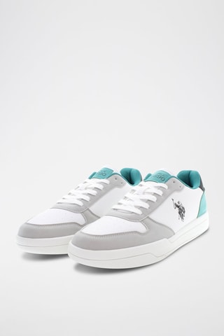 Baskets en cuir Steve - Blanc et gris