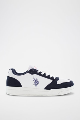 Baskets en cuir Steve - Blanc et bleu