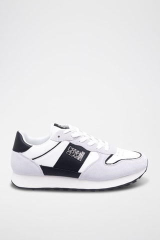 Baskets en nubuck - Blanc, bleu et gris