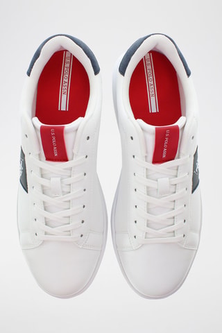 Baskets en cuir George - Blanc et bleu