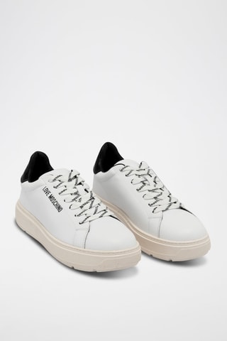 Baskets plateformes en cuir - Love Moschino - Blanc