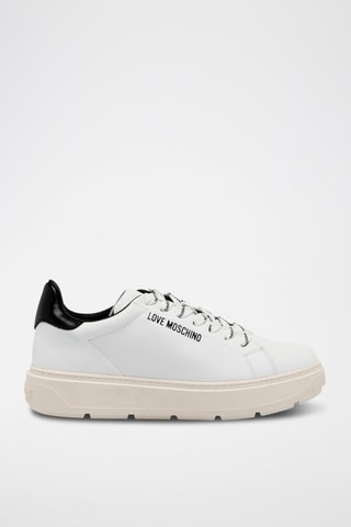 Baskets plateformes en cuir - Love Moschino - Blanc