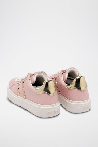 Baskets plateformes en cuir - Love Moschino - Rose