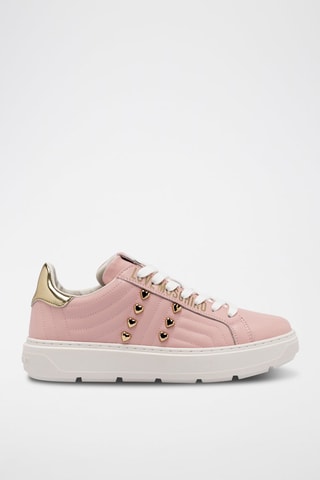 Baskets plateformes en cuir - Love Moschino - Rose