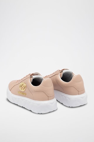 Baskets plateformes en cuir - Love Moschino - Rose