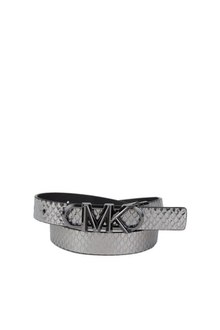 Ceinture en cuir - Noir et argenté