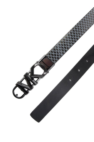 Ceinture en cuir - Noir et argenté