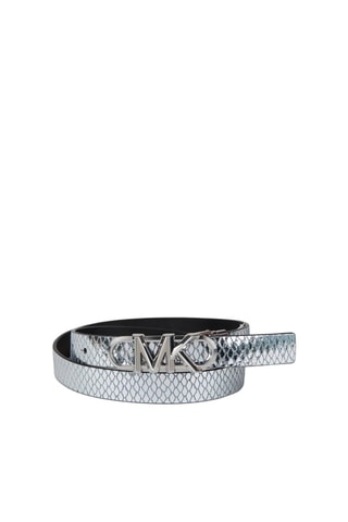 Ceinture en cuir - Noir et argenté