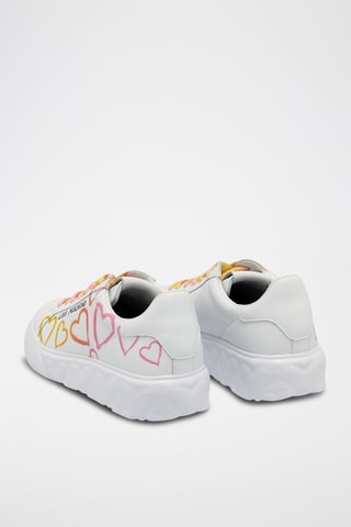 Sneakers plateformes en cuir - Love Moschino - Blanc