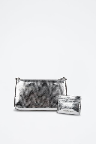 Sac porté épaule et porte-cartes - Argenté