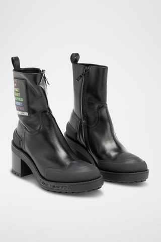 Bottines en cuir - Love Moschino - Noir