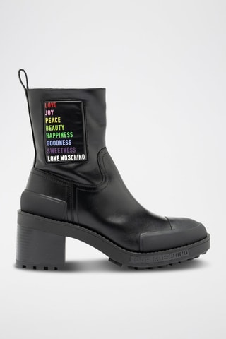 Bottines en cuir - Love Moschino - Noir