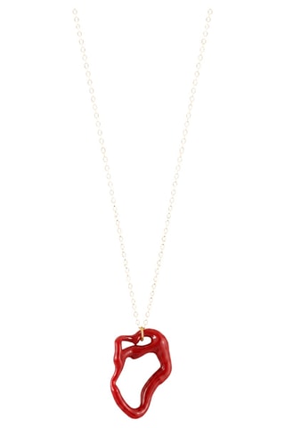 Collier Giru - Or jaune laminé et corail rouge