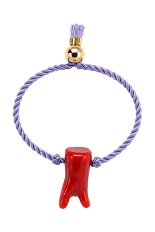 Parure dorée à l'or fin jaune Isola Bella - Corail rouge et argent