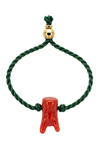 Parure dorée à l'or fin jaune Isola Bella - Corail rouge et argent