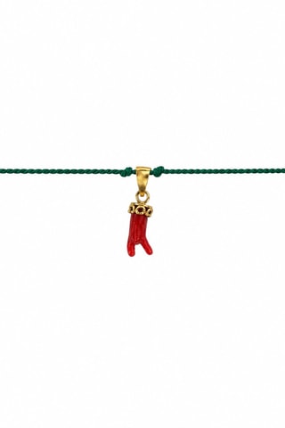 Parure dorée à l'or fin jaune Isola Bella - Corail rouge et argent