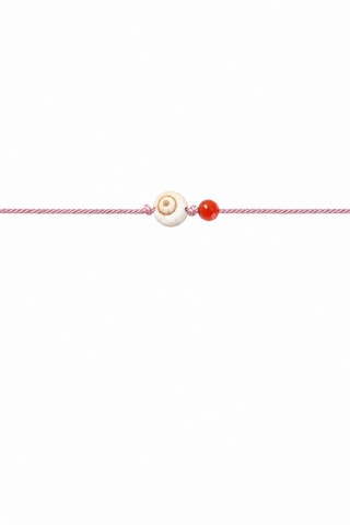 Parure Lucia Algajola - Fil de soie, corail rouge et or jaune laminé
