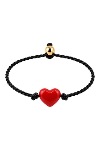 Parure Amore - Fil de soie, corail rouge et or jaune laminé
