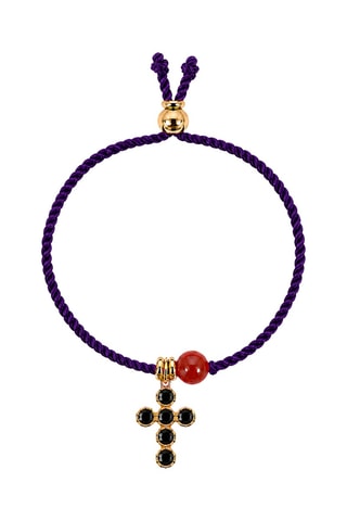 Parure Mystique Gabriel - Fil de soie, corail rouge et or jaune laminé