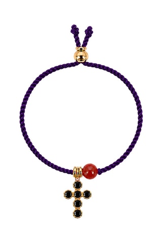 Parure Mystique Gabriel - Fil de soie, corail rouge et or jaune laminé